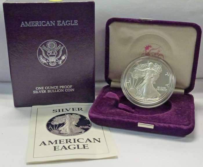 1987 Proof Silver Eagle with Box and Papers