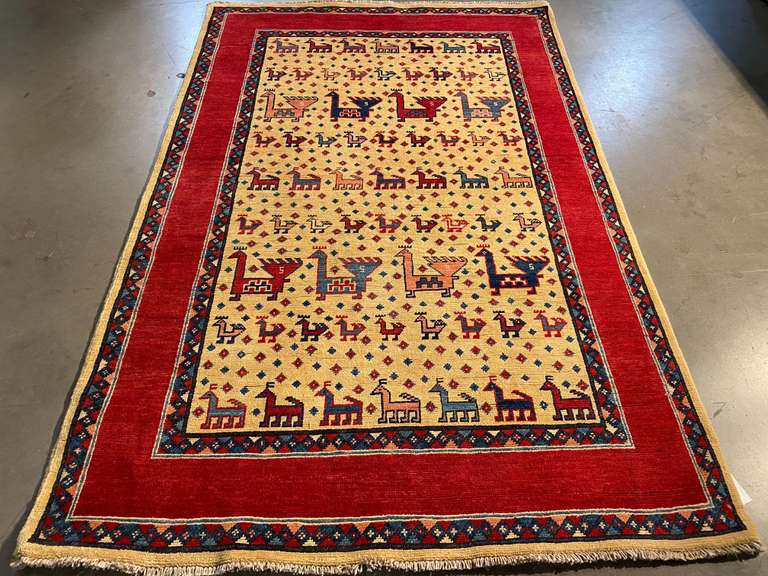 MAGNIFICENT TRIBAL DESIGN RUG 4.1x6.2