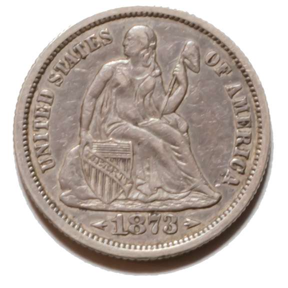 1873 Arrows Seated Dime