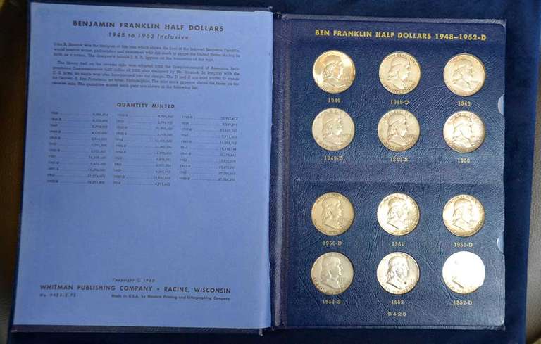 Franklin Half Book No Proof Some Circulated and some BU