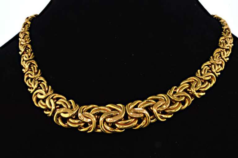 Chich 14kt Yellow Gold Byzantine Chain Necklace