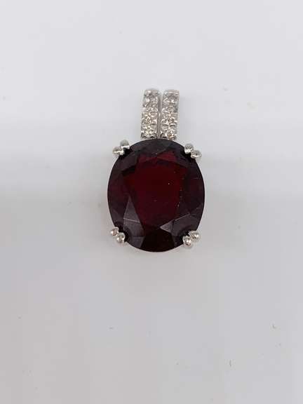 14kt Gold, Garnet & Diamond Pendant