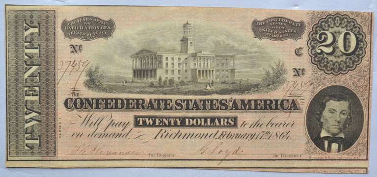 $ 20 1864 Confederate States Note