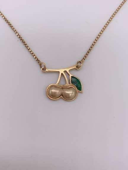 14kt Yellow Gold Cherry Pendant Necklace