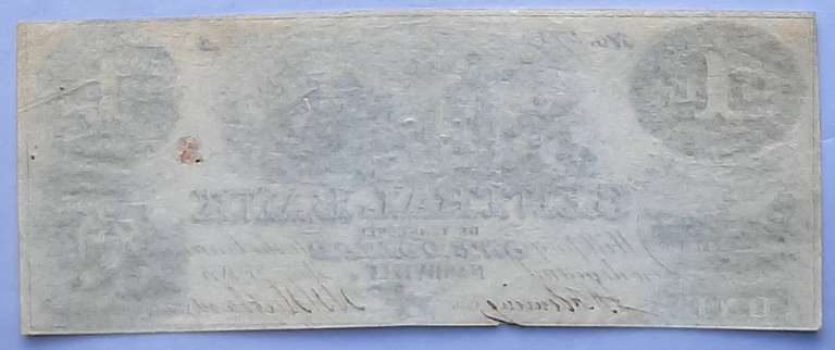 $ 1 Central Bank Of Tenn Nashville Unc 1855 Note
