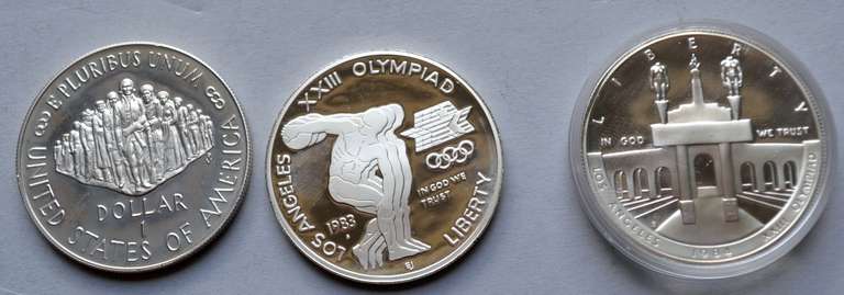3 Modern Comm Silver Dollars