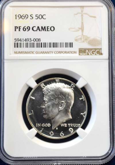 1969 S 50 C NGC PROOF 69 CAMEO