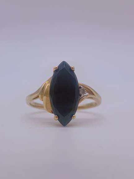 14kt Gold Onyx & Diamond Cocktail Ring