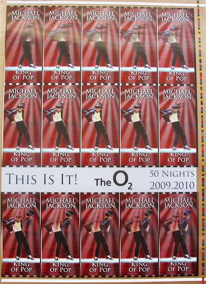 MICHAEL JACKSON Undistributed Concert Tickets Sheet 1
