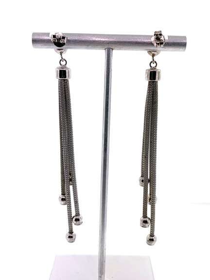 Mesh Sterling Silver Dangling Earrings