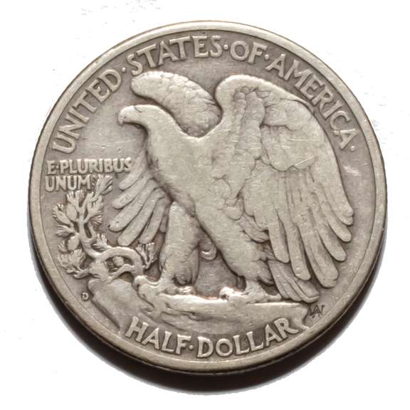 1938 D Semi Key Walking Liberty Half