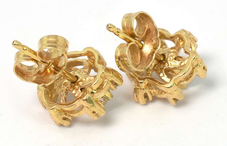 Sweet Diamond Earrings with Enhancers in 14KT Yellow Gold