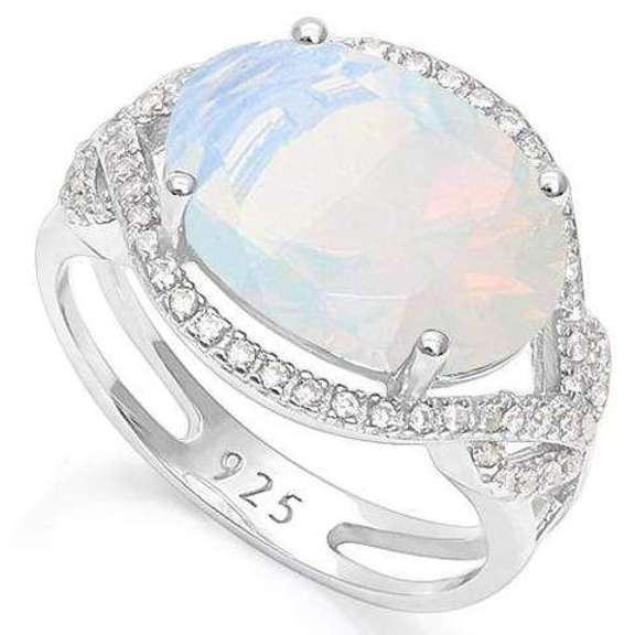 6 1/3 CARAT FIRE OPAL & 1/3 CARAT WHITE SAPPHIRE STERLING SI