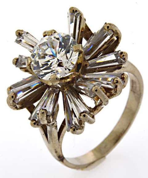 Statement 14kt Cubic Zirconia Cocktail Ring