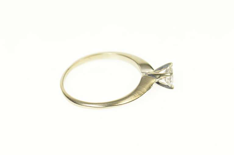 14K White Gold 0.47 Ct Diamond Classic Solitaire Engagement Ring