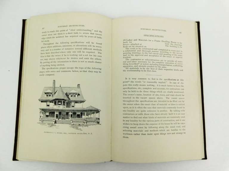 1895 Suburban Architecture Antique Book