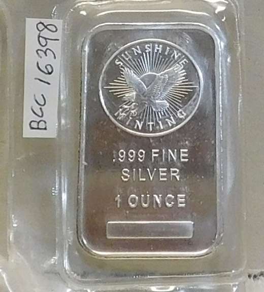 One Ounce Silver Bar -  Sunshine