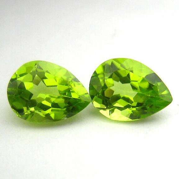High grade 2.70ct matched Peridot set