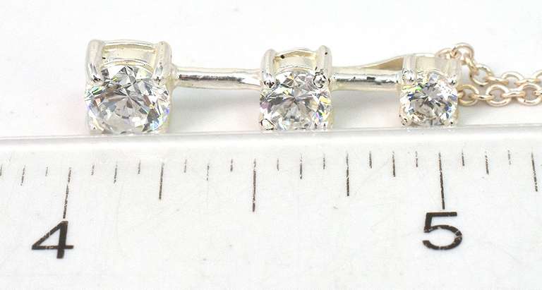 Noticeable Graduated 3-Stone CZ Necklace in Sterling Silver
