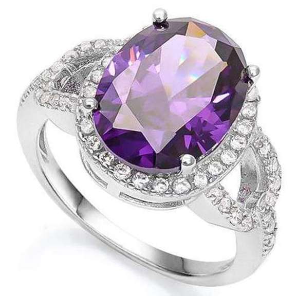 6 1/3 CARAT AMETHYST & 3/5 CARAT WHITE SAPPHIRE STERLING SILVER