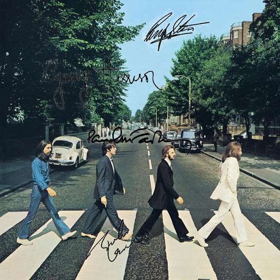 The Beatles Autographed Signed Facsimile Abbey Road Record Album LP