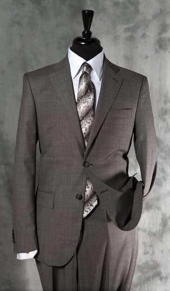 Stylish Sharkskin Slim Fit Suit, Made in Italy