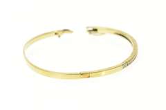 10K Yellow Gold 0.62 Ctw Diamond Channel Oval Bangle Bracelet