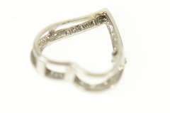 10K White Gold Diamond Inset Curvy Heart Love Symbol Pendant