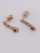 14kt Solid Gold Blue Sapphire & Diamond Earrings