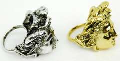 2 Large Cast Medusa Figural Rings