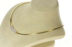 14K Yellow Gold 1.14 Ctw Curved Pave Diamond Collar Cocoon Necklace