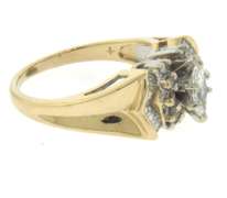Dazzling Yellow Gold Marquise Baggeutte Engagement Ring