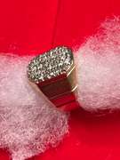 MENS 14K GOLD AND DIAMOND RING