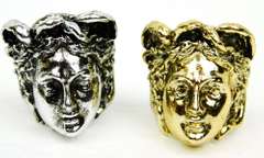 2 Large Cast Medusa Figural Rings