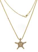 Captivating Yellow Gold Diamond Star Pendant on Chain