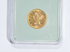 MS62 PL 1881 $5 Liberty Head Gold Half Eagle - Graded NTC