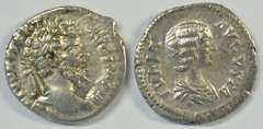Near Mint Septimius Severus & Julia Domna Roman Silver Ancients