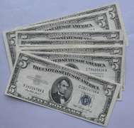 2 1953  3 X 1953 A & 1953 B Series $5 Silver Certificates
