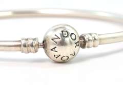 Pair of Pandora Bangle Bracelets in Sterling Silver