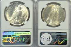 Near Gem BU 1922 & 1923 Peace Silver Dollars. NGC MS64