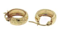 Nice Yellow Gold Textured Mini Hoop Earrings