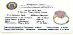 Hypnotic Opal & Diamond Ring in Vermeil