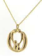 Fancy Yellow Gold Parents and Children Pendant on Chain