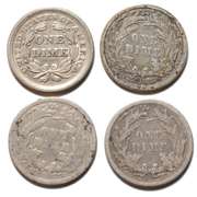 4 Seated Dimes