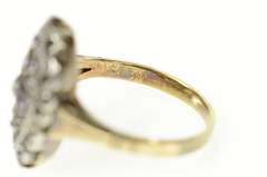 14K Yellow Gold Victorian Diamond Ruby Wreath Oval Statement Ring