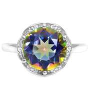 3.50 CT BLUE MYSTIC GEMSTONE & STERLING SILVER RING