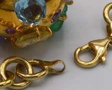 Extremely Rare 14k Gold over 30cts Gemstone Ball Pendant and Chain