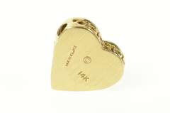 14K Yellow Gold Heart Garnet Diamond Slide Bracelet Charm/Pendant