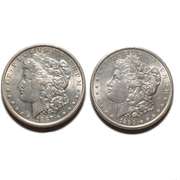 1887 & 1890 Slider Morgan Dollars