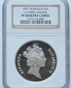 1992 Bermuda $1 Silver Sailing, PF68 Ultra NGC, Rare
